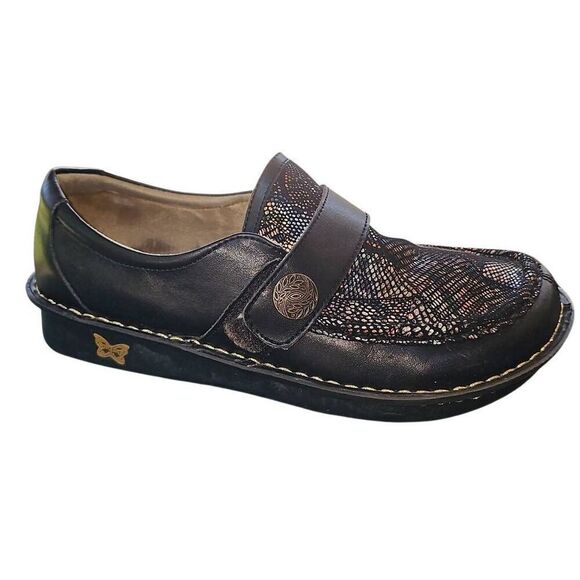 ALEGRIA MARIE CLOG LEAFER Black Loafers Slip on women Size 39 8-8.5 - Picture 7 of 11
